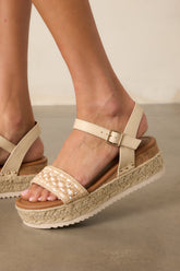 Try To Keep Up Natural Espadrille Platform Sandals