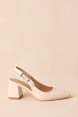 Cloud Nine Nights Ivory Patent Slingback Block Heels