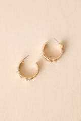 Move With Intention Gold Rhinestone Floral Hoop Earrings