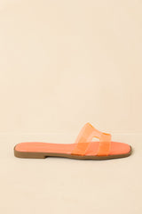Clear the Way Orange Transparent Strap Slide Sandals