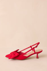 Wildest Dreams Red Pointed Toe Kitten Heels