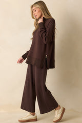 Z Supply Dark Brown Sable Luxe Mock Neck Top