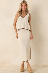 Z Supply Beige Yessenia Whipstitch Tank