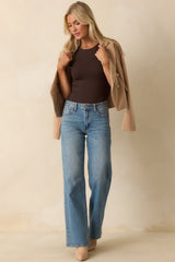 Roxanna Dark Brown Sleeveless Tank Bodysuit