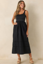 Z Supply Johanna Black Sleeveless Midi Dress