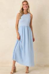 Z Supply Light Blue Charlotte Ribbed Midi Dress