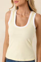 Z Supply Light Yellow Sirena Colorblocked Cotton Rib Tank