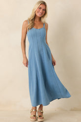 Z Supply Leonora Classic Indigo Denim Midi Dress