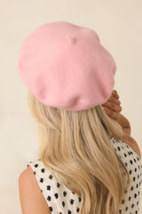 Bonjour Beautiful Rose Pink Wool Beret