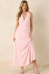 MINKPINK Amelia Soft Pink Halter Midi Dress