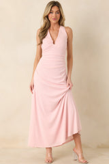 MINKPINK Amelia Soft Pink Halter Midi Dress