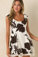 MINKPINK Elodie Chocolate Floral Mini Dress