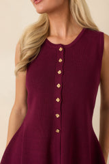 Everything in Place Wine Red Knit Peplum Top