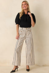 Tied Up Beautifully Black Knit Tie Neck Top
