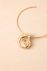 La Mer Treasure Gold Spiral Shell Collar Necklace
