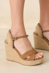 Lovely Steps Tan Platform Wedges