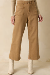 Thread & Supply Tan Brown Cotton Sophia Pants