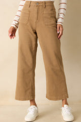 Thread & Supply Tan Brown Cotton Sophia Pants