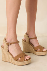 Lovely Steps Tan Platform Wedges