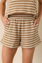 Z Supply Tilly Taro Brown Cotton Stripe Short