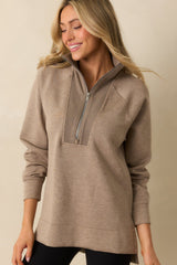 SPANX AirEssentials® Taupe Brushed Half Zip Tunic