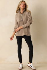 SPANX AirEssentials® Taupe Brushed Half Zip Tunic
