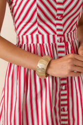 Cultivating Confidence Gold Hinged Cuff Bracelet