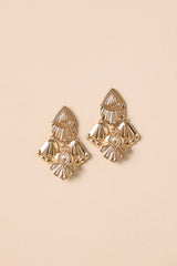 Had The Best Night Gold Textured Chandelier Drop Earrings