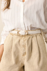 Keep It Together White Faux Leather Anchor Belt