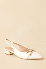 Always Everything White Pointed Toe Slingback Low Block Heels