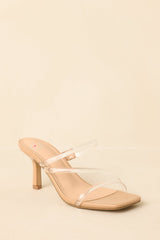 Let Me Make It Clear Nude Clear Strap Heels