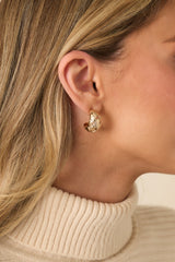 Keeping Promises Gold Textured Hoop Earrings