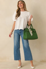 Basic Luxuries White Cotton Short Sleeve Top