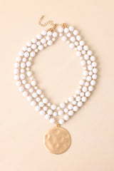 Choosing My Own Path White Bead Layered Statement Necklace