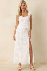 Z Supply Emrie White Cotton Eyelet Maxi Skirt