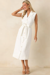 Jacqueline White Midi Dress