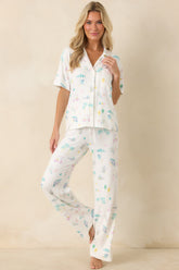 Z Supply Court Sports White Multi Pajama Top