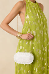Save the Last Dance White Pearlescent Clutch