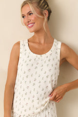 Z Supply White Pointelle Knit Emily Floral Tank