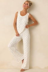 Z Supply White Pointelle Knit Sabrina Floral Pants