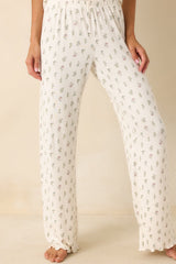 Z Supply White Pointelle Knit Sabrina Floral Pants