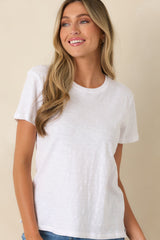 Z Supply White Cotton Foundation Premium Slub Tee