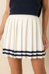 Ready For What's Next White Pleated Mini Skirt