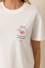 Z Supply Passion Martini White Cotton Boyfriend Tee