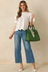Basic Luxuries White Cotton Short Sleeve Top