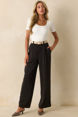 Mark My Words Black High Waisted Wide Leg Trousers