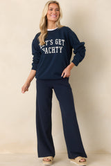 Z Supply Navy Blue Andre Wide Leg Pants