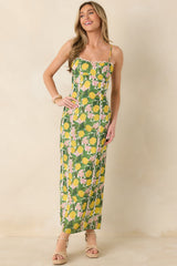 Squeeze the Day Yellow Multi Lemon Blossom Maxi Dress