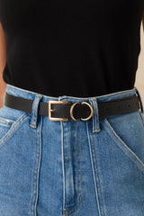Thought You'd Notice Black Faux Leather Belt
