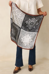 Western Wind Black Multi Paisley Patchwork Scarf